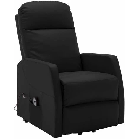 TRUE DEAL Fauteuil Inclinable Noir Similicuir 4 TRUE DEAL Fauteuil Inclinable Noir Similicuir – Image 2