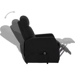 TRUE DEAL Fauteuil Inclinable Noir Similicuir 10 TRUE DEAL Fauteuil Inclinable Noir Similicuir -Pas Cher Fauteuil Magasin 30867034 4