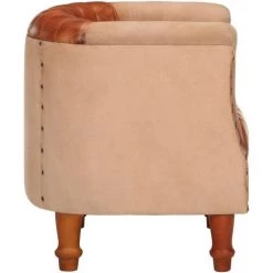 Fauteuil Cuir Véritable Et Bois De Manguier Massif Marron VidaXL 9 Fauteuil Cuir Véritable Et Bois De Manguier Massif Marron VidaXL -Pas Cher Fauteuil Magasin 30871689 3