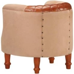 Fauteuil Cuir Véritable Et Bois De Manguier Massif Marron VidaXL 10 Fauteuil Cuir Véritable Et Bois De Manguier Massif Marron VidaXL -Pas Cher Fauteuil Magasin 30871689 4