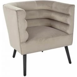 ALTOBUY REVIK - Ensemble Fauteuil + Canapé 2P Velours Taupe - Taupe -Pas Cher Fauteuil Magasin 31071376 2