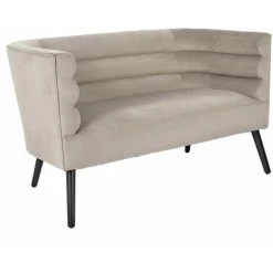 ALTOBUY REVIK - Ensemble Fauteuil + Canapé 2P Velours Taupe - Taupe -Pas Cher Fauteuil Magasin 31071376 3
