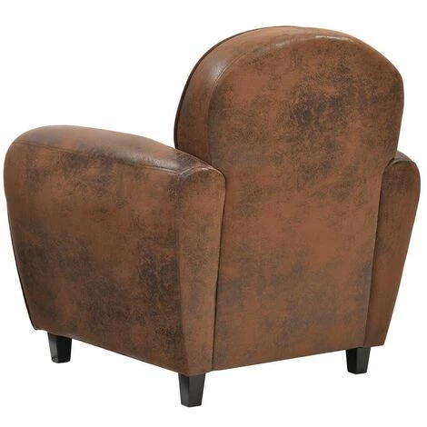 ALTOBUY GANSSI - Fauteuil Club Marron Aspect Cuir Vieilli - Marron Foncé 6 ALTOBUY GANSSI - Fauteuil Club Marron Aspect Cuir Vieilli - Marron Foncé – Image 4