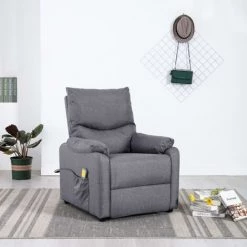 ASUPERMALL Fauteuil Inclinable De Massage Gris Clair Tissu