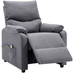 ASUPERMALL Fauteuil Inclinable De Massage Gris Clair Tissu 11 ASUPERMALL Fauteuil Inclinable De Massage Gris Clair Tissu -Pas Cher Fauteuil Magasin 31120986 5