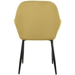 THE HOME DECO FACTORY Fauteuil Velours Cotele Giulia Jaune Home Deco Factory -Pas Cher Fauteuil Magasin 31558539 5