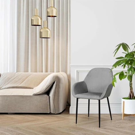 THE HOME DECO FACTORY Fauteuil Velours Cotele Giulia Gris Home Deco Factory 4 THE HOME DECO FACTORY Fauteuil Velours Cotele Giulia Gris Home Deco Factory – Image 2