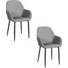 THE HOME DECO FACTORY Lot De 2 Fauteuils Velours Côtelé Giulia Gris Home Deco Factory -Pas Cher Fauteuil Magasin 31558557 1