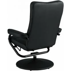 HELLOSHOP26 Fauteuil Relaxant TV Avec Repose-pieds Séparé Inclinable Verrouillable Siège De Détente Similicuir Armature Métallique 108 Cm Noir - Métal -Pas Cher Fauteuil Magasin 31644962 4