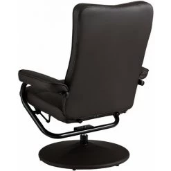 HELLOSHOP26 Fauteuil Relaxant TV Avec Repose-pieds Séparé Inclinable Verrouillable Siège De Détente Housse Pu Similicuir Armature Métallique 108 Cm Marron - Marron -Pas Cher Fauteuil Magasin 31644991 4