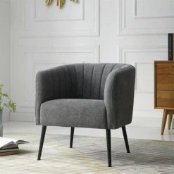 THE HOME DECO FACTORY Fauteuil Moka Gris Home Deco Factory -Pas Cher Fauteuil Magasin 31805506 2