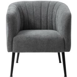 THE HOME DECO FACTORY Fauteuil Moka Gris Home Deco Factory -Pas Cher Fauteuil Magasin 31805506 3
