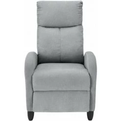 HELLOSHOP26 Fauteuil Relaxant Avec Dossier Inclinable Et Repose-pieds Housse Textile Gris Clair - Gris