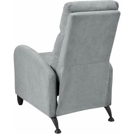 HELLOSHOP26 Fauteuil Relaxant Avec Dossier Inclinable Et Repose-pieds Housse Textile Gris Clair - Gris 6 HELLOSHOP26 Fauteuil Relaxant Avec Dossier Inclinable Et Repose-pieds Housse Textile Gris Clair - Gris – Image 4