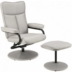 HELLOSHOP26 Fauteuil Relaxant TV Avec Repose-pieds Siège De Détente 108 Cm Beige - Beige