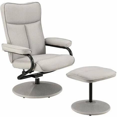 HELLOSHOP26 Fauteuil Relaxant TV Avec Repose-pieds Siège De Détente 108 Cm Beige - Beige 3 HELLOSHOP26 Fauteuil Relaxant TV Avec Repose-pieds Siège De Détente 108 Cm Beige - Beige