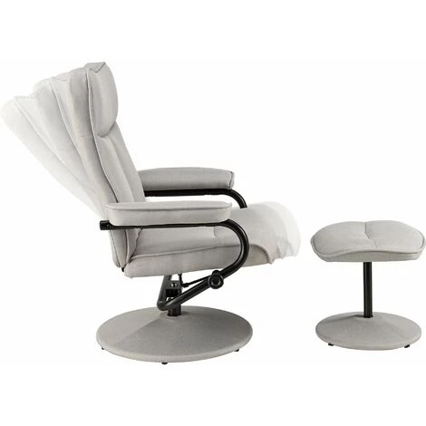 HELLOSHOP26 Fauteuil Relaxant TV Avec Repose-pieds Siège De Détente 108 Cm Beige - Beige 4 HELLOSHOP26 Fauteuil Relaxant TV Avec Repose-pieds Siège De Détente 108 Cm Beige - Beige – Image 2
