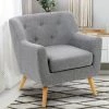 IDMARKET Fauteuil Scandinave LIV En Tissu Gris Chiné - Gris -Pas Cher Fauteuil Magasin 31930719 1