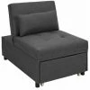 ALTOBUY DEKA - Fauteuil Convertible Capitonné Anthracite - Gris Anthracite -Pas Cher Fauteuil Magasin 31950378 1