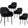 ALTOBUY ALESSIA - Lot De 4 Fauteuils Velours Côtelé Noir - Noir