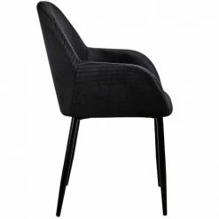 ALTOBUY ALESSIA - Lot De 4 Fauteuils Velours Côtelé Noir - Noir -Pas Cher Fauteuil Magasin 32037831 5