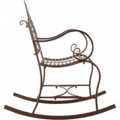 DéCOSHOP26 Chaise Fauteuil à Bascule Rocking Chair Pour Jardin En Métal Marron Vieilli - Marron 9 DéCOSHOP26 Chaise Fauteuil à Bascule Rocking Chair Pour Jardin En Métal Marron Vieilli - Marron -Pas Cher Fauteuil Magasin 32088501 3