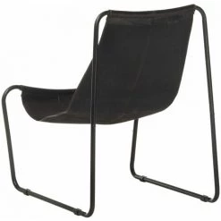 VidaXL De Relaxation Chaise Cuir Véritable Noir - Noir 10 VidaXL De Relaxation Chaise Cuir Véritable Noir - Noir -Pas Cher Fauteuil Magasin 32110062 4