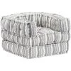 ASUPERMALL Pouf Modulaire Gris Raye Tissu