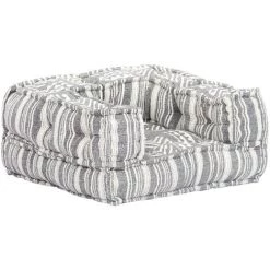 ASUPERMALL Pouf Modulaire Gris Raye Tissu -Pas Cher Fauteuil Magasin 32400207 3