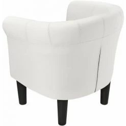 HELLOSHOP26 Fauteuil Lounge Chaise Siège Similicuir 70 Cm Blanc - Blanc -Pas Cher Fauteuil Magasin 32484621 3