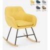 AHD AMAZING HOME DESIGN Chaise à Bascule En Tissu Patchwork Design Moderne Woodpecker | Jaune -Pas Cher Fauteuil Magasin 32510731 1