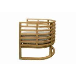 MEUBLETMOI Fauteuil De Jardin Arrondi En Teck Avec Coussin épais Gris - CLEO 1704 - Bois 9 MEUBLETMOI Fauteuil De Jardin Arrondi En Teck Avec Coussin épais Gris - CLEO 1704 - Bois -Pas Cher Fauteuil Magasin 32591254 3