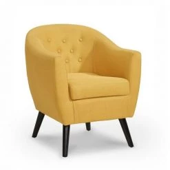 DECO IN PARIS Fauteuil Scandinave En Tissu Jaune LENA 7 DECO IN PARIS Fauteuil Scandinave En Tissu Jaune LENA -Pas Cher Fauteuil Magasin 32810387 2