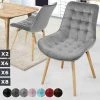 ECOMSOF Chaise De Salle à Manger Scandinave En Velours Pieds En Bois Hêtre Rétro Salon Chambre Cuisine Lot De 2/4/6/8 Gris - Lot De 4 -Pas Cher Fauteuil Magasin 32918482 1
