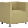 HELLOSHOP26 Fauteuil Chaise Siège Lounge Design Club Sofa Salon Cube Vert Polyester - Vert