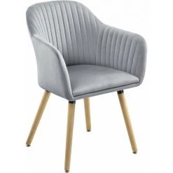 HELLOSHOP26 Fauteuil Lounge Chaise Rembourrée Avec Accoudoirs 83 Cm Gris - Gris