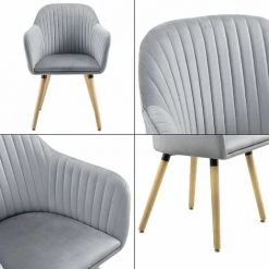 HELLOSHOP26 Fauteuil Lounge Chaise Rembourrée Avec Accoudoirs 83 Cm Gris - Gris -Pas Cher Fauteuil Magasin 33029507 5