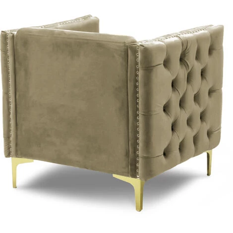 DECO IN PARIS Fauteuil En Velours Beige CYNTHIA - Beige 4 DECO IN PARIS Fauteuil En Velours Beige CYNTHIA - Beige – Image 2
