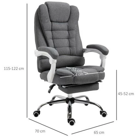 MH Fauteuil De Bureau Lylson Inclinable Gris 5 MH Fauteuil De Bureau Lylson Inclinable Gris – Image 3