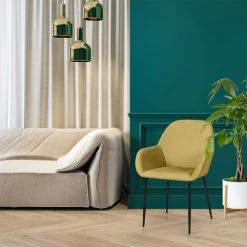 THE HOME DECO FACTORY Lot De 4 Fauteuils Velours Côtelé Giulia Jaune Home Deco Factory 8 THE HOME DECO FACTORY Lot De 4 Fauteuils Velours Côtelé Giulia Jaune Home Deco Factory -Pas Cher Fauteuil Magasin 33237416 2