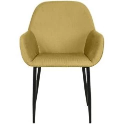 THE HOME DECO FACTORY Lot De 4 Fauteuils Velours Côtelé Giulia Jaune Home Deco Factory 10 THE HOME DECO FACTORY Lot De 4 Fauteuils Velours Côtelé Giulia Jaune Home Deco Factory -Pas Cher Fauteuil Magasin 33237416 4