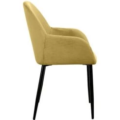 THE HOME DECO FACTORY Lot De 4 Fauteuils Velours Côtelé Giulia Jaune Home Deco Factory 11 THE HOME DECO FACTORY Lot De 4 Fauteuils Velours Côtelé Giulia Jaune Home Deco Factory -Pas Cher Fauteuil Magasin 33237416 5