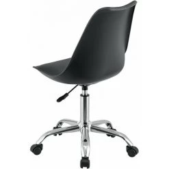 HELLOSHOP26 Chaise Fauteuil De Bureau Siège Rembourré à 5 Roulettes Rotatif à 360° Et Réglable En Hauteur Métal Noir - Métal -Pas Cher Fauteuil Magasin 33344794 3