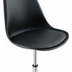 HELLOSHOP26 Chaise Fauteuil De Bureau Siège Rembourré à 5 Roulettes Rotatif à 360° Et Réglable En Hauteur Métal Noir - Métal -Pas Cher Fauteuil Magasin 33344794 5