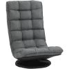 HOMCOM Fauteuil Lounge Design Capitonné Inclinaison Dossier Et Tétière Réglable Pivotant 360° Revêtement Lin Gris Chiné - Gris 1 HOMCOM Fauteuil Lounge Design Capitonné Inclinaison Dossier Et Tétière Réglable Pivotant 360° Revêtement Lin Gris Chiné - Gris -Pas Cher Fauteuil Magasin 33442118 1