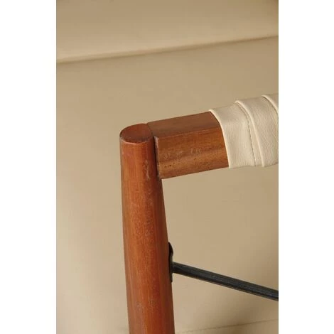 AUBRY GASPARD Fauteuil En Bois De Suar Massif Et Métal Beige - Beige 5 AUBRY GASPARD Fauteuil En Bois De Suar Massif Et Métal Beige - Beige â Image 3