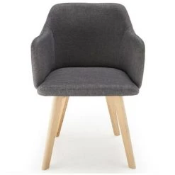 Paris Prix - Fauteuil Scandinave En Tissu "sweet Color" 76cm Gris Foncé -Pas Cher Fauteuil Magasin 33652225 2