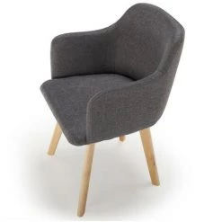Paris Prix - Fauteuil Scandinave En Tissu "sweet Color" 76cm Gris Foncé -Pas Cher Fauteuil Magasin 33652225 3