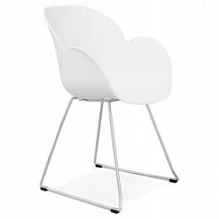 Paris Prix - Fauteuil Design "zia" 87cm Blanc