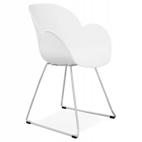 Paris Prix - Fauteuil Design "zia" 87cm Blanc 3 Paris Prix - Fauteuil Design "zia" 87cm Blanc